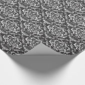 Black White Damask Patroon Cadeaupapier (Hoek)