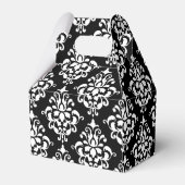Black White  Damask Pattern 1 Bedankdoosjes (Achterkant)