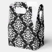 Black White  Damask Pattern 1 Bedankdoosjes (Geopend)