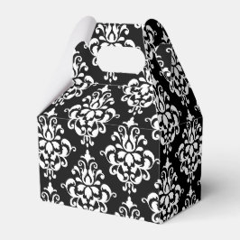 Black White Damask Pattern 1 Bedankdoosjes
