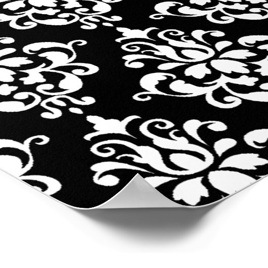 Black White Damask Pattern 1 Poster (Hoek)