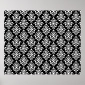 Black White Damask Pattern 1 Poster (Voorkant)