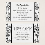 Black White Damask Pattern Custom Discount Kaarten Visitekaartje (Voorkant /achterkant)