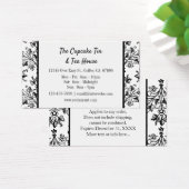 Black White Damask Pattern Custom Discount Kaarten Visitekaartje (Bureau)