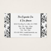 Black White Damask Pattern Custom Discount Kaarten Visitekaartje (Voorkant)