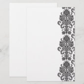 Black White Damask Stationery Briefpapier (Voorkant / Achterkant)