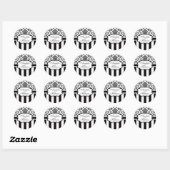 Black White Damask Stripe Wedding Sticker (Vel)