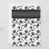 Black White Damask Sunflower Weddenschap Kaart (Achterkant)