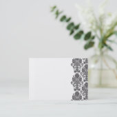 Black White Damask Visitekaartje (Staand voorkant)