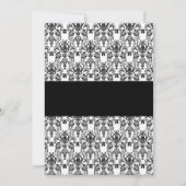 Black & White Damask Wedding Invitation yellow 2 Kaart (Achterkant)