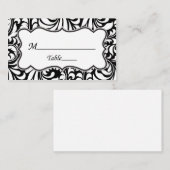 Black White Damask Wedding Place Cards Elegant Plaatskaartje (Voorkant / Achterkant)