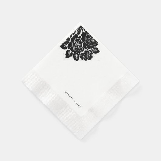 Black & White Damask Wedding Servet (Hoek)