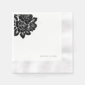 Black & White Damask Wedding Servet (Voorkant)