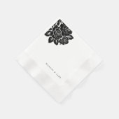 Black & White Damask Wedding Servet (Hoek)