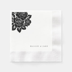 Black & White Damask Wedding Servet