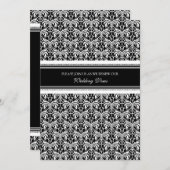 Black White Damask Wedding Vow Renewal Uitnodiging (Voorkant / Achterkant)