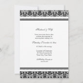 Black White Damask Wedding Vow Renewal Uitnodiging (Achterkant)