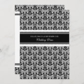 Black White Damask Wedding Vow Renewal Uitnodiging (Voorkant / Achterkant)