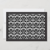 Black & White Damask Your Photo Wedding Invitation Kaart (Achterkant)
