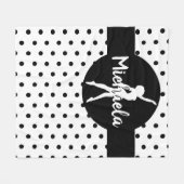 Black White Dance Ballerina Gymnastics Name Fleece Deken (Voorkant (Horizontaal))