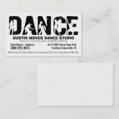 Black White Dance Studio dansend leraar Visitekaartje (Voorkant / Achterkant)