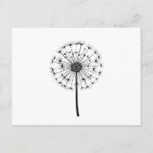 Black White Dandelion Line Art Briefkaart (Voorkant)