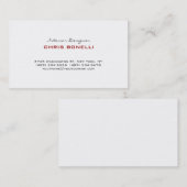 Black White Dark Red Trendy Cool Visitekaartje (Voorkant / Achterkant)