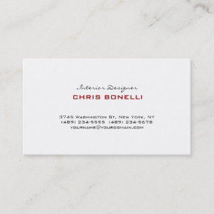 Black White Dark Red Trendy Cool Visitekaartje