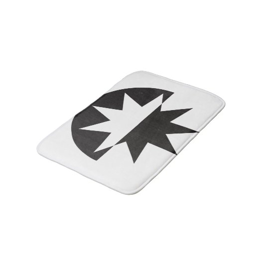 Black White Deco Star Sunburst Badmat (Gekanteld)