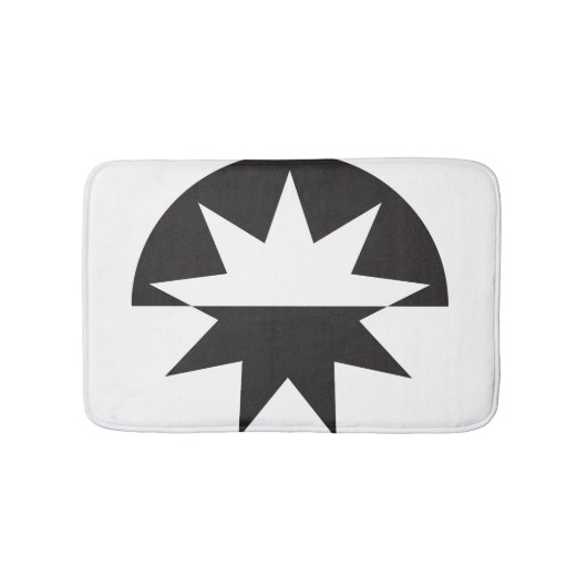 Black White Deco Star Sunburst Badmat (Voorkant)