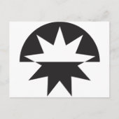 Black White Deco Star Sunburst Briefkaart (Voorkant)