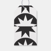 Black White Deco Star Sunburst Cadeaulabel (Voorkant)