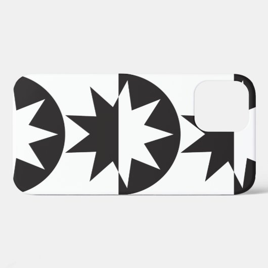 Black White Deco Star Sunburst Case-Mate iPhone Case (Achterkant (horizontaal))