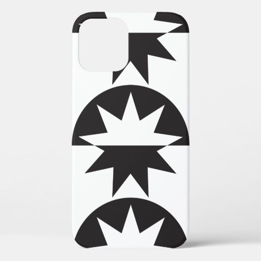 Black White Deco Star Sunburst Case-Mate iPhone Case (Achterkant)