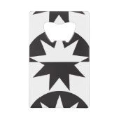 Black White Deco Star Sunburst Creditkaart Flessenopener (Voorkant)