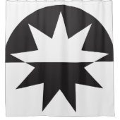 Black White Deco Star Sunburst Douchegordijn (Voorkant)