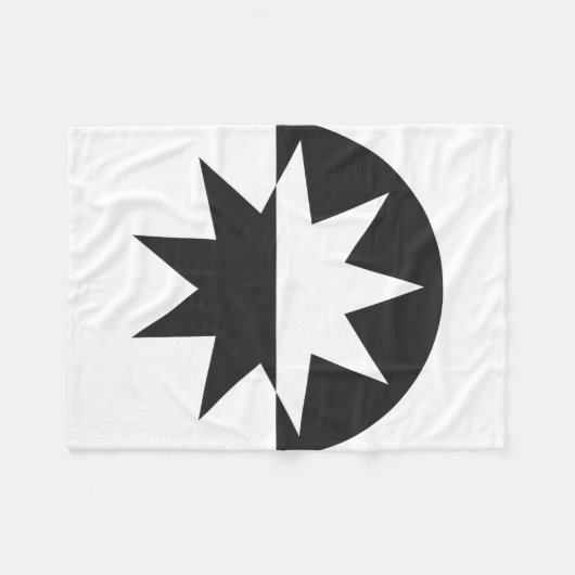 Black White Deco Star Sunburst Fleece Deken (Voorkant (Horizontaal))