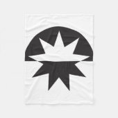 Black White Deco Star Sunburst Fleece Deken (Voorkant)