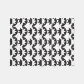 Black White Deco Star Sunburst Fleece Deken (Voorkant (Horizontaal))