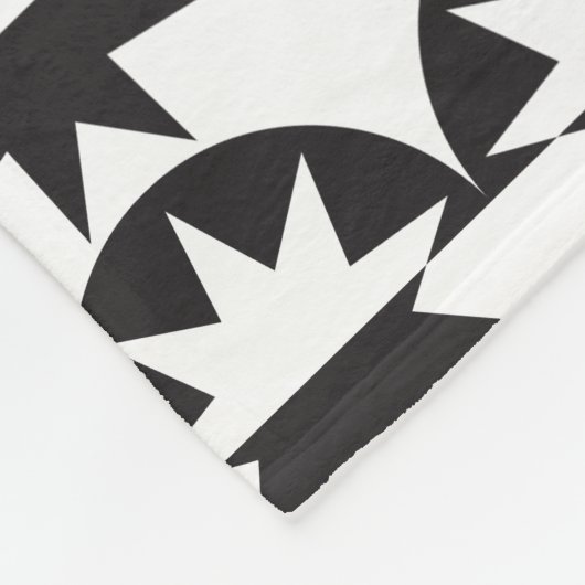 Black White Deco Star Sunburst Fleece Deken (Hoek)