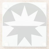 Black White Deco Star Sunburst Glazen Onderzetter (Achterkant)