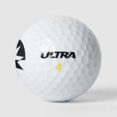 Black White Deco Star Sunburst Golfballen (Logo)
