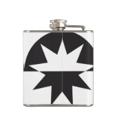 Black White Deco Star Sunburst Heupfles (Achterkant)