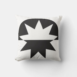 Black White Deco Star Sunburst Kussen