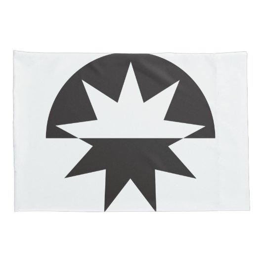 Black White Deco Star Sunburst Kussensloop (Achterkant-Rechts)