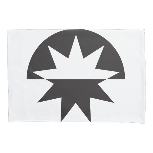 Black White Deco Star Sunburst Kussensloop (Voorkant-Links)