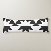 Black White Deco Star Sunburst Lichaamskussen (Voorkant)