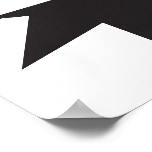 Black White Deco Star Sunburst Poster (Hoek)