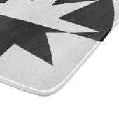 Black White Deco Star Sunburst Snijplank (Hoek)