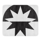 Black White Deco Star Sunburst Snijplank (Voorkant)